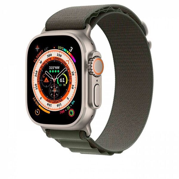 Ремешок Alpine Loop для Apple Watch 42/44/45/49mm, зелёного цвета, размер S